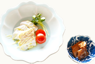 ミズダコのカルパッチョと柔らか煮